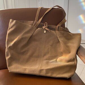Mango Suede Leather Shopper Bag